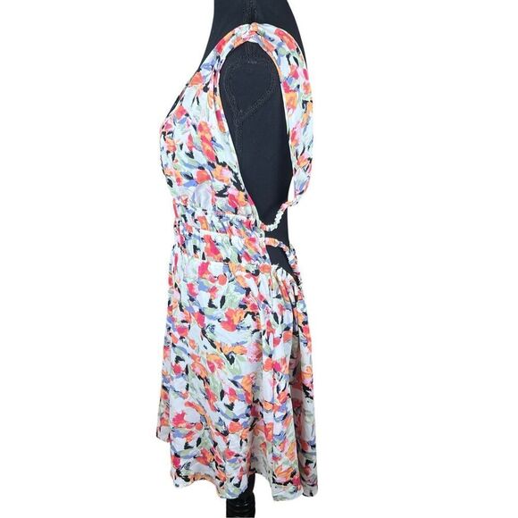 Vero Moda Bonni Catch Fit & Flare Dress Watercolor Open Strappy Back Womens xl - Picture 4 of 8